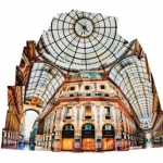 Ornate collage of Milan architecture