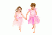 girls in fairy outfits running